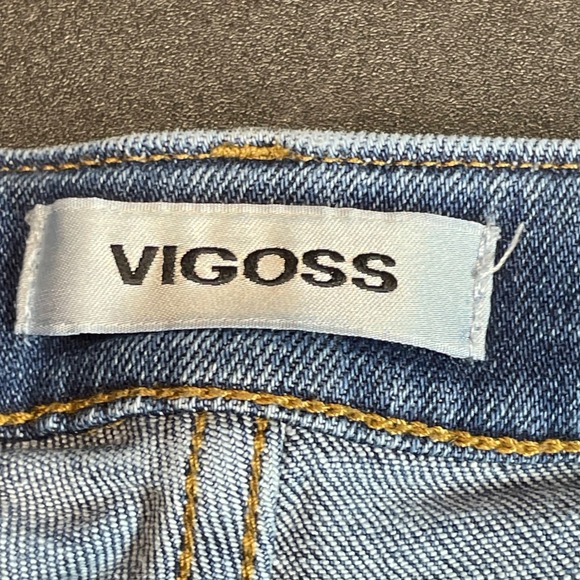 Vigoss Marley Flare Whiskered Jeans Blue Medium Wash Denim Womens Size 33 - Picture 6 of 14